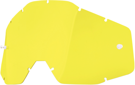 100% Accuri/Strata/Racecraft Yellow Lens - Part #51001-004-02 | Tear-Off Compatible Polycarbonate Shield for Motorcycle Helmets
