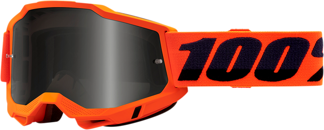 100% Accuri 2 Sand Goggle with Smoke Lens – Neon Orange, Fits Off-Road Vehicles and Dirt Bikes