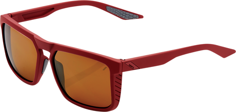 100% Renshaw Glasses Soft Tact Crimson with Bronze Lenses – Prescription-Ready Eyewear for Cycling and Outdoor Activities