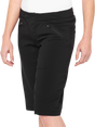 100% Ridecamp Women's Shorts with Adjustable Waist - Black, Part #40037-00000 for Cycling and Activewear