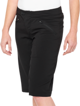 100% Women's Ridecamp Shorts - Black, Part No. 40037-00002, Ideal for Cycling Enthusiasts