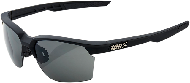 100% Sportcoupe Sunglasses with Smoke Lenses - Soft Tact Black - Model 61020-100-57 for Motorcycle, Cycling, and Outdoor Activities
