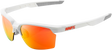 100% Sportcoupe Sunglasses - Soft Tact White with HiPER Red Multilayer Mirror Lens - Fits Motorcycle, Cycling, and Outdoor Sports