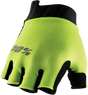 100% Exceeda Gel Short Finger Gloves - Fluorescent Yellow, Small | MTB & BMX Cycling Gloves with Perforated Clarino™ Palm and Reflective Print