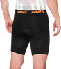 100% Crux Liner Shorts - Black for Men with Quick-Dry and Anti-Microbial Mesh - US 34 Fit