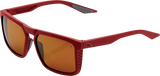100% Renshaw Glasses Soft Tact Crimson with Bronze Lenses – Prescription-Ready Eyewear for Cycling and Outdoor Activities