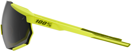 100% Racetrap Sunglasses - Soft Tact Banana Frame with Black Mirror Lens, UV400 Protection, Interchangeable Lenses, Fits Motorcycle, Cycling, and Sports Enthusiasts