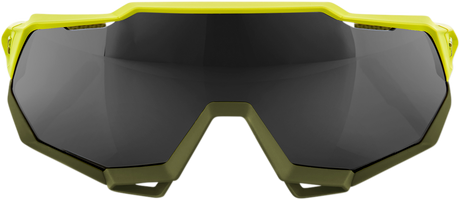 100% Speedtrap Sunglasses Soft Tact Banana with Black Mirror Lens - Fits Motorcycle, Cycling, and Outdoor Activities