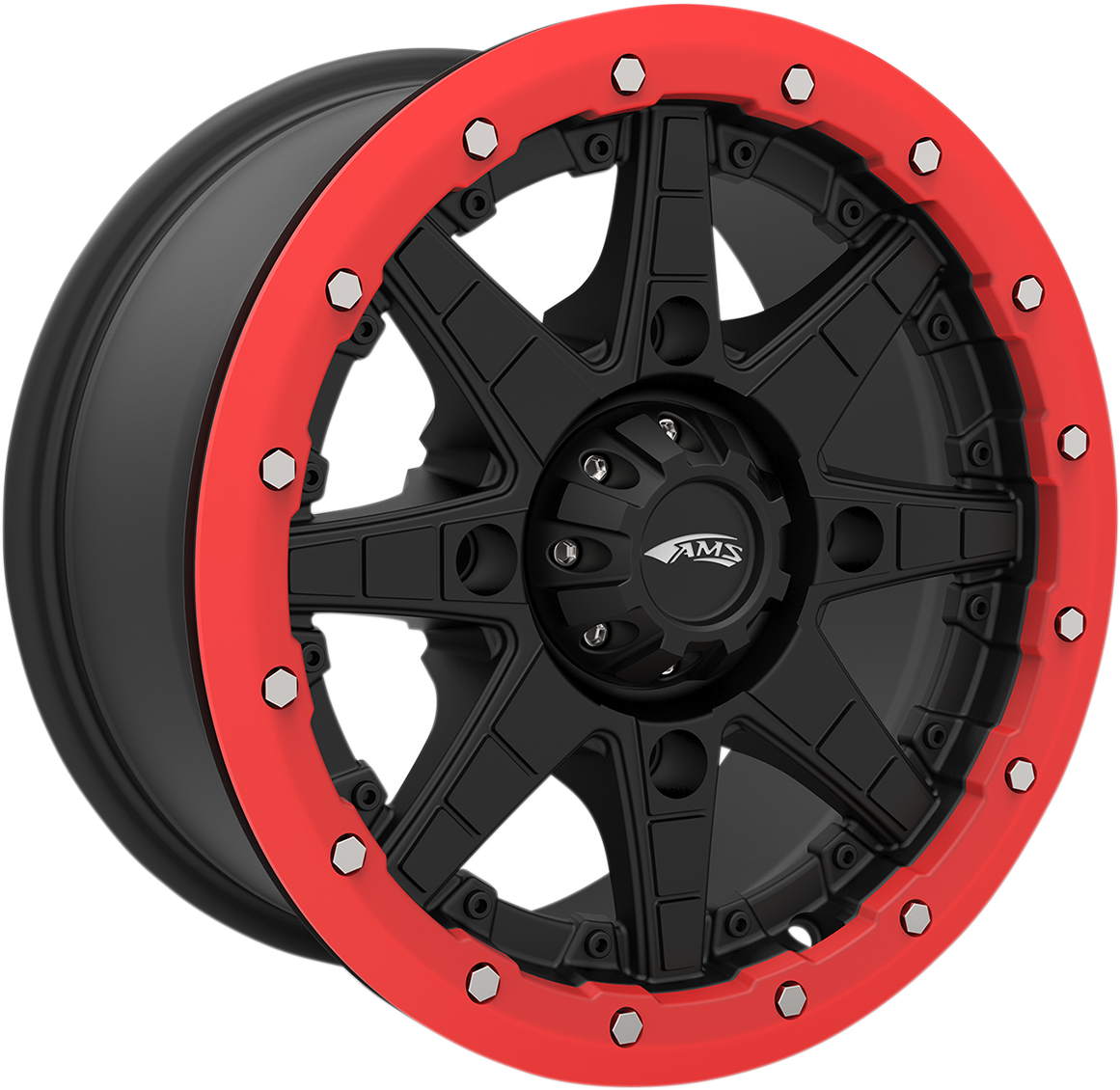 AMS Beadlock Ring Replacement for Roll'n 106 Wheels - 14 Inch - Red - Part #14B04