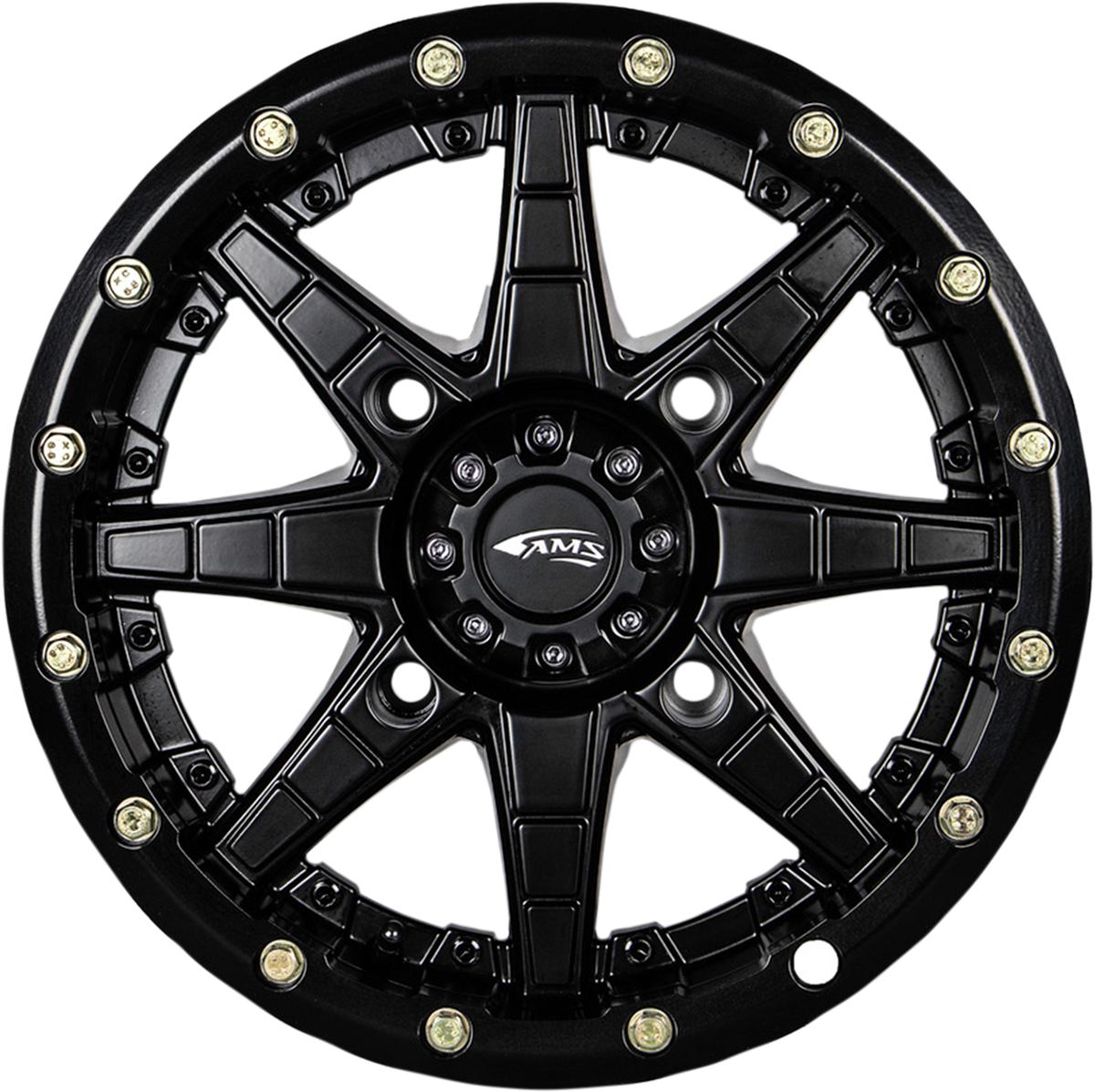 AMS Roll'n 106 15x7 Black Wheel for 4/137 Bolt Pattern with 5+2 Offset - Front/Rear Fitment