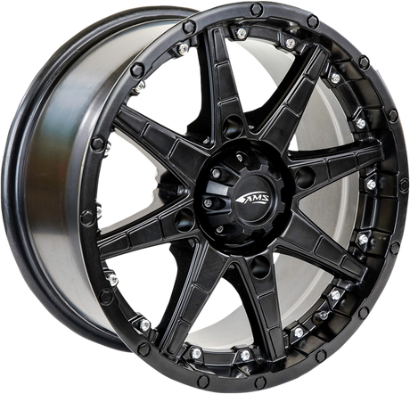 AMS Roll'n 105 Wheel - 14x7 Inch Black Alloy with 4/110 Bolt Pattern for Jeep and Truck Vehicles Part #4749-046AS