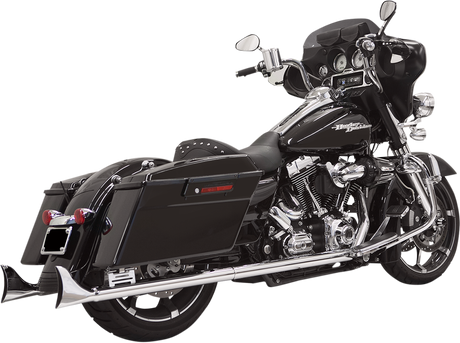 BASSANI XHAUST Fishtail Mufflers - Chrome - w/ Baffle - 33" - 95-'16 Touring 1F27E33