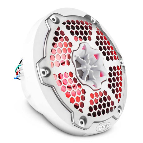 DS18 NXL-M Series Marine & Powersports 6.5-Inch 2-Way Speaker with RGB LED Lighting - White
