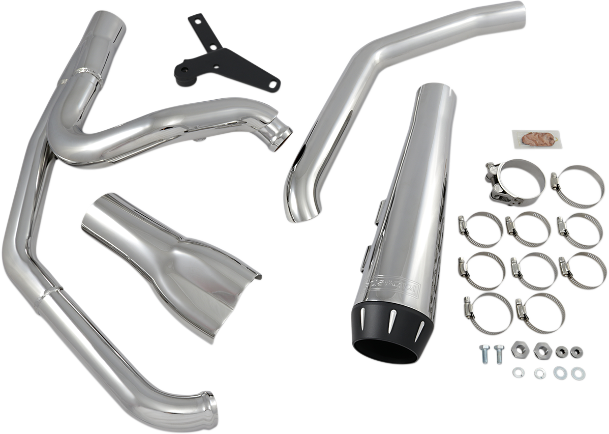 BASSANI XHAUST 2-into-1 Road Rage Exhaust System - Chrome 1S94R