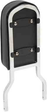 Drag Specialties Seats Tall Sissy Bar Pad with Piping for Harley-Davidson with 4 inch I.D. Square Bars - Black