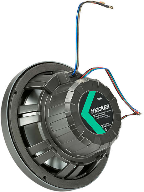 KICKER 8-Inch 45KM84L Marine Speakers with 7-Color LED – Fits Boats and Outdoor Vehicles