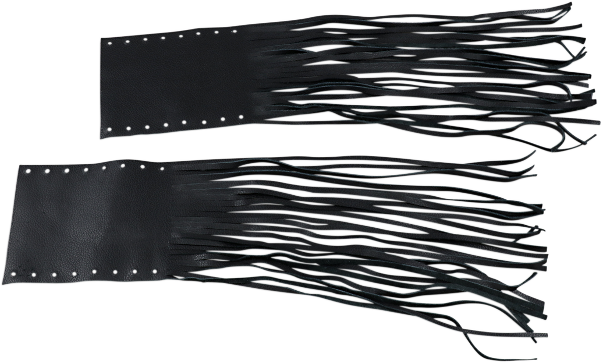Drag Specialties Seats Fringed Leather Grip Covers for 1-Inch Bars - Fits Honda, Harley, Yamaha, Kawasaki, and More (Part DS243060)