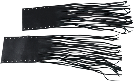 Drag Specialties Seats Fringed Leather Grip Covers for 1-Inch Bars - Fits Honda, Harley, Yamaha, Kawasaki, and More (Part DS243060)