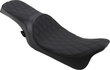 Drag Specialties Seats Predator 2-Up Seat for Harley-Davidson FL Models (2008-2023) - Double Diamond Black Stitching