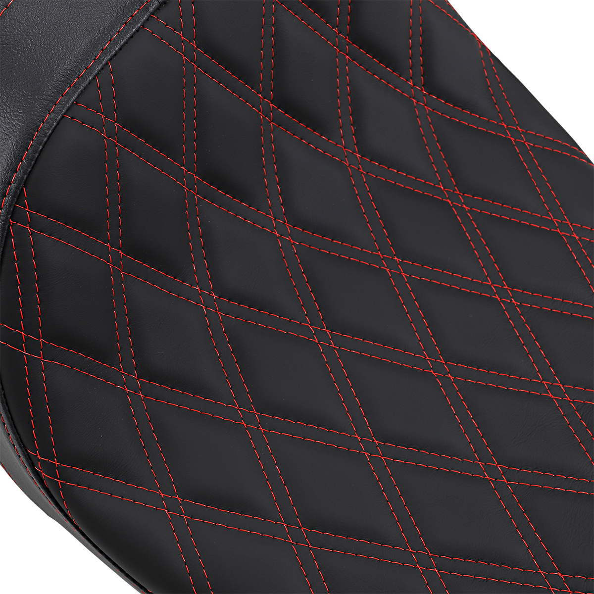 Drag Specialties Seats Predator 2-Up Seat with Double Diamond Pattern and Red Stitching for Harley-Davidson FL 2008-2023 – Part Number 0801-1272