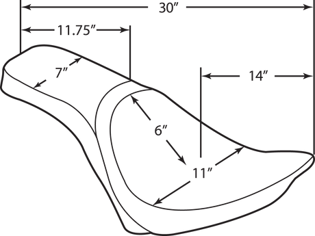 Drag Specialties Seats Predator 2-Up Seat with Smooth Finish for Harley FXST/FLST (1984-1999) - Part #0802-0624