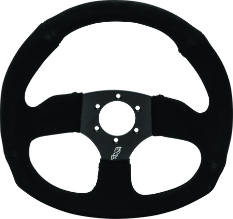 DragonFire Racing D-Shaped Suede Steering Wheel - Iron Series with 6-Bolt Pattern and Lightweight Aluminum Construction