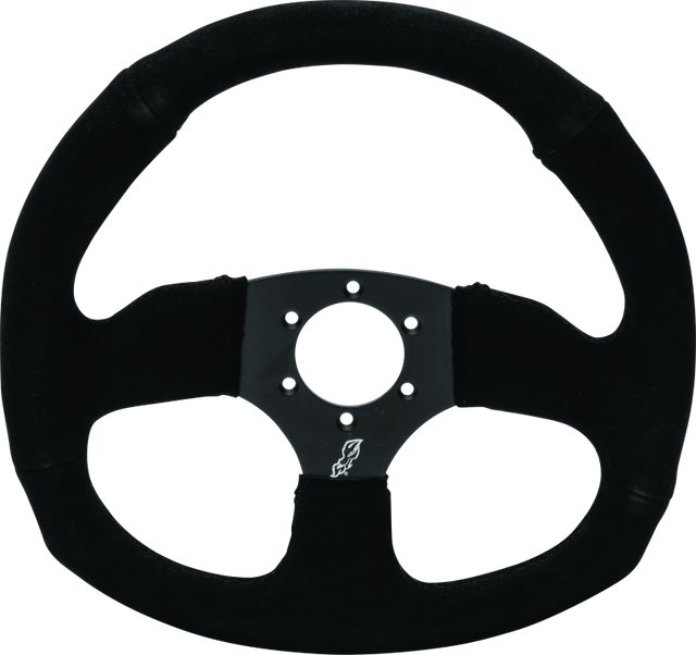 DragonFire Racing D-Shaped Suede Steering Wheel - Iron Series with 6-Bolt Pattern and Lightweight Aluminum Construction