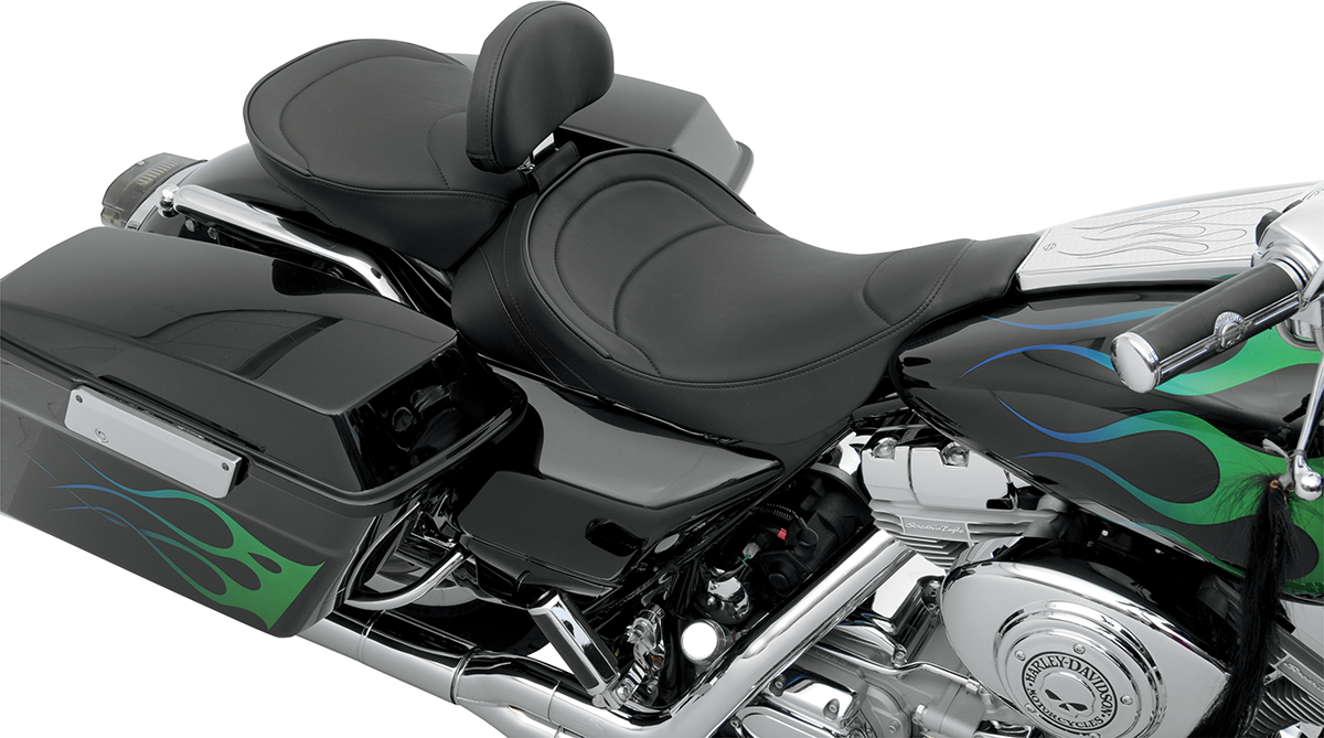 Drag Specialties Seats Solo Seat with Driver Backrest for Harley FLT 1997-2007 - Model 0801-0491