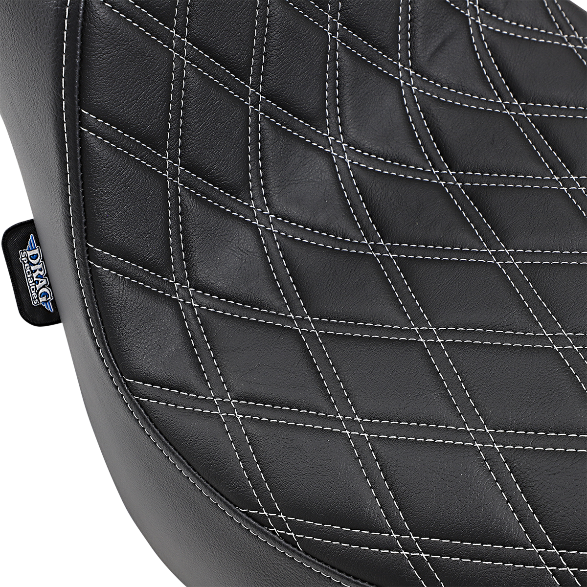 Drag Specialties Seats Predator III Seat for Harley-Davidson FXFB/S '18-'23 with Double Diamond Silver Stitching