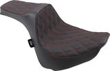 Drag Specialties Seats Predator III Seat - Double Diamond with Red Stitching for Harley FXFB/S '18-'23 | Model 0802-1074