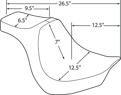 Drag Specialties Seats Predator III Double Diamond Seat for Harley-Davidson FXBR/S 2018-2020, Black Stitching