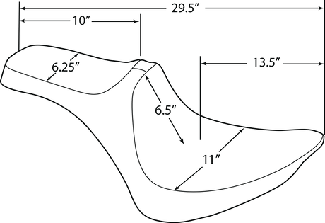 Drag Specialties Seats Predator III Double Diamond Seat with Red Stitching for Harley FXST/FLST 1984-1999 - Model 0802-1368