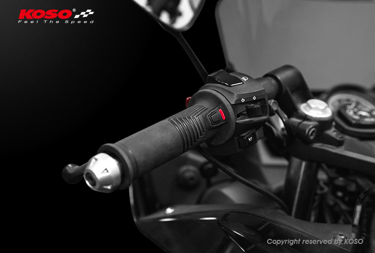 KOSO Artemis Heated Grips 1" to 1 1/8" (130mm) Pair - Universal Fit for Motorcycles