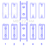 King Engine Bearings Mitsubishi 4G63/4G63T (92) (Size +0.75mm) Main Bearing Set