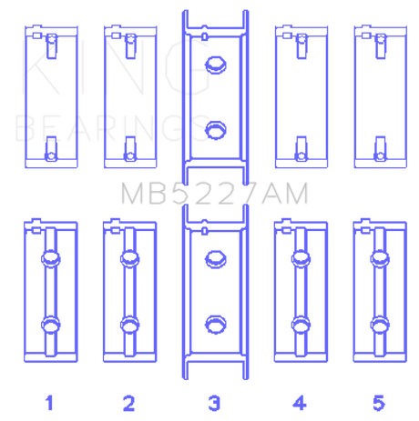 King Engine Bearings Mitsubishi 4G63/4G63T (92) (Size +0.75mm) Main Bearing Set