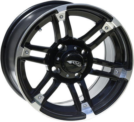AMS Roll'n 104 Machined Black Wheel - 14x7 - 4x110 Bolt Pattern for Front and Rear Fitment, Part Number 4730-031AB