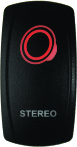 DragonFire Racing Lighted Switch Stereo On/Off Red – Durable Waterproof Powersports Switch with Illuminated Logo Pattern