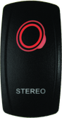 DragonFire Racing Lighted Switch Stereo On/Off Red – Durable Waterproof Powersports Switch with Illuminated Logo Pattern