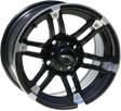 AMS Roll'n 104 Machined Black Wheel - 14x7 inches Fitment for 4/156 Bolt Pattern, Part Number 4734-031AB