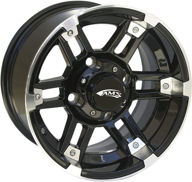 AMS Roll'n 104 Wheel - Machined Black Finish, 12x7 Inch Fitment for Jeep, Toyota, Ford and More - Part Number 0230-0759