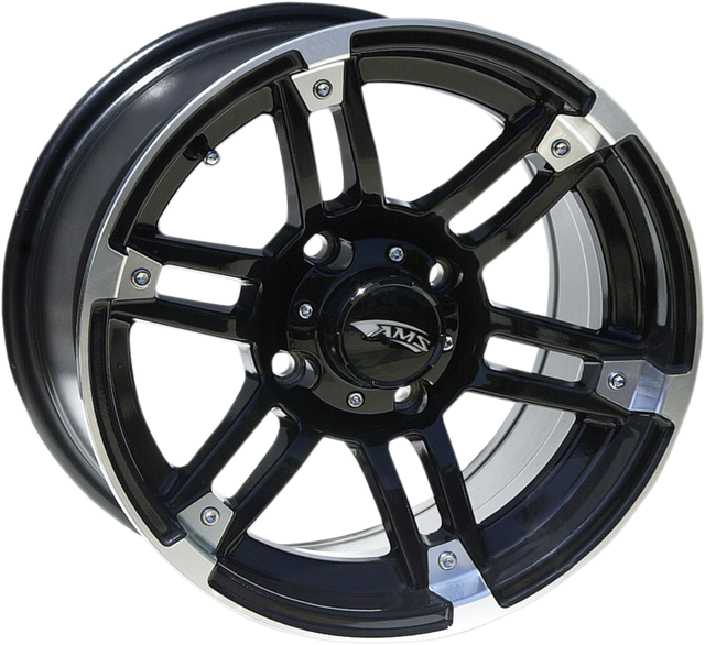 AMS Roll'n 104 Wheel - Machined Black Finish for 2015-2023 Ford F-150, Chevrolet Silverado, Ram 1500 15x7 with 4/156 Bolt Pattern