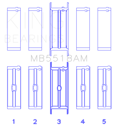 King Engine Bearings AMC/Jeep 390 & 401 Crankshaft Main Bearing Set - Size STD