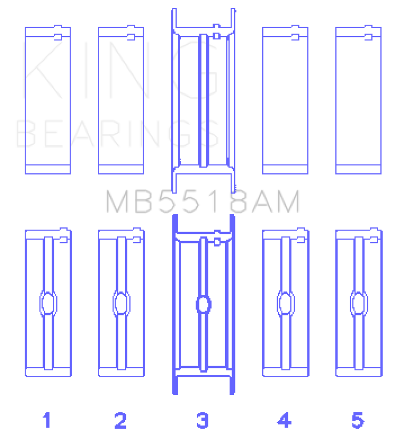 King Engine Bearings AMC / Jeep 390 & 401 (Undersize 0.20IN) Crankshaft Main Bearing Set