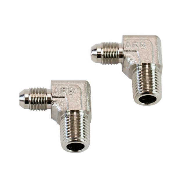 ARB 90 Degree JIC-4(M) to 1/4 NPT(M) Elbow Fitting Pair for Air Systems