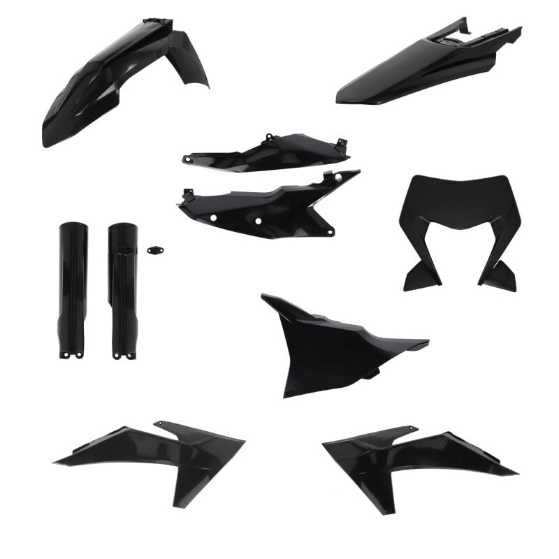 Acerbis 24+ KTM EXC, EXC-F, XC-F, XC-W, XCF-W, XW-F Plastic Kit - Black
