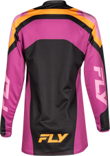 Fly Racing Women's F 16 Jersey for Offroad Motorcycles - Black, Mauve, and Yellow, X-Large