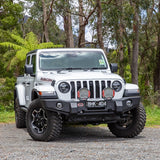 ARB Deluxe Winch Bumper for Jeep Wrangler YJ and TJ – Multi-Fit, Airbag Compatible with Tow Points and Fog Light Provisions