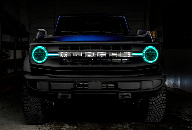 Oracle 21-22 Ford Bronco Headlight Halo Kit w/DRL Bar - Base Headlights -w/2.0 Controller
