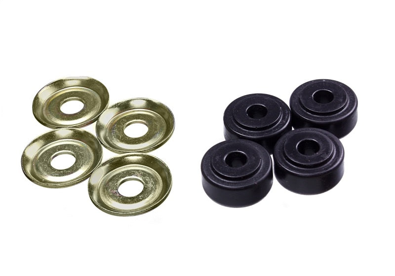 Energy Suspension Black Shock Tower Bushing Set – 7/8 in Nipple, 3/8 in ID, 1-1/4 in OD for Front and Rear Shock Mounts
