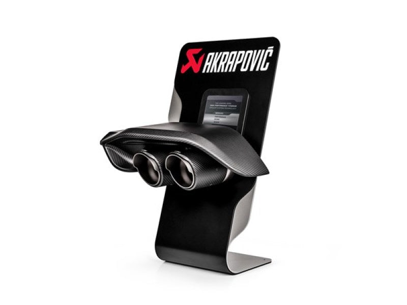 Akrapovic P-CM-CDC/1 Counter Display with Sample Tail Pipe Set and High Gloss Carbon Diffuser